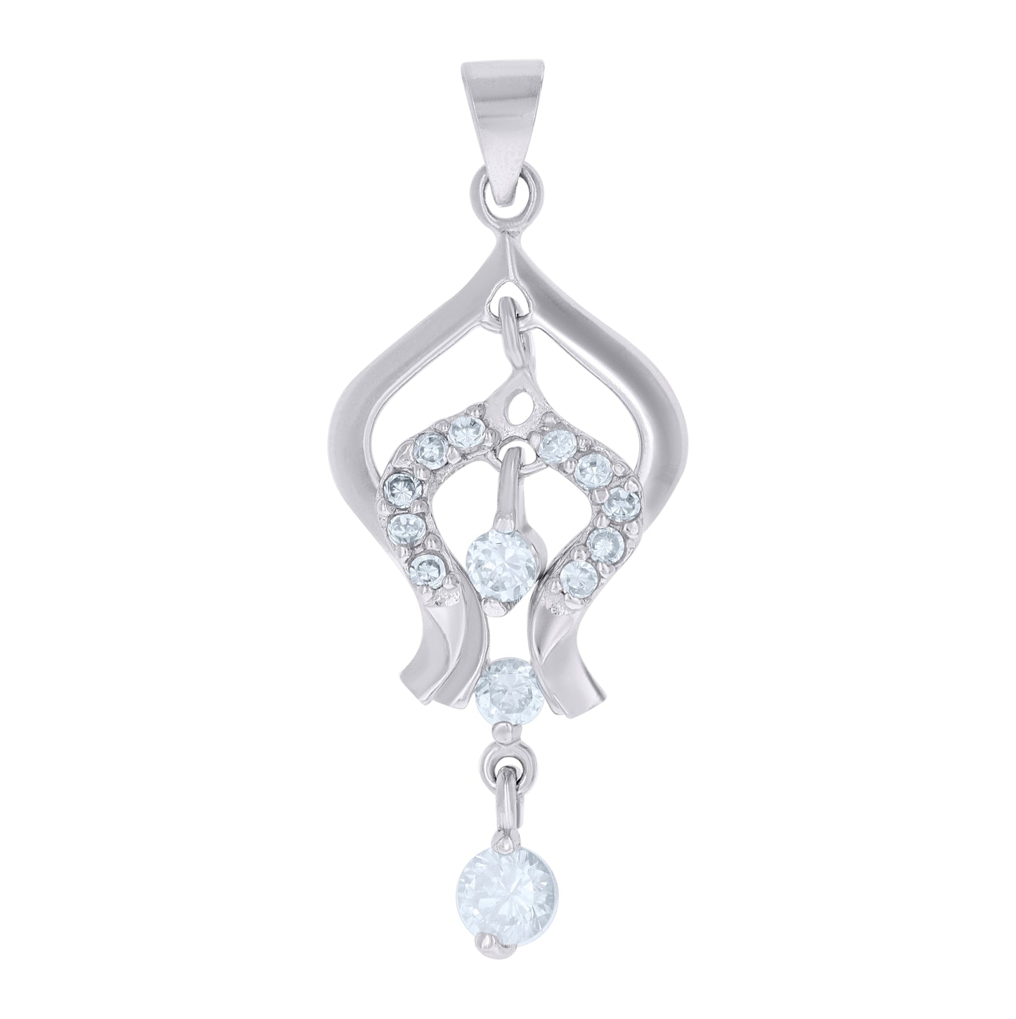 Sterling Silver Womens Cubic-Zirconia Fashion Charm Pendant