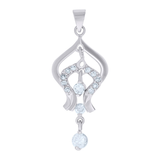 Sterling Silver Womens Cubic-Zirconia Fashion Charm Pendant