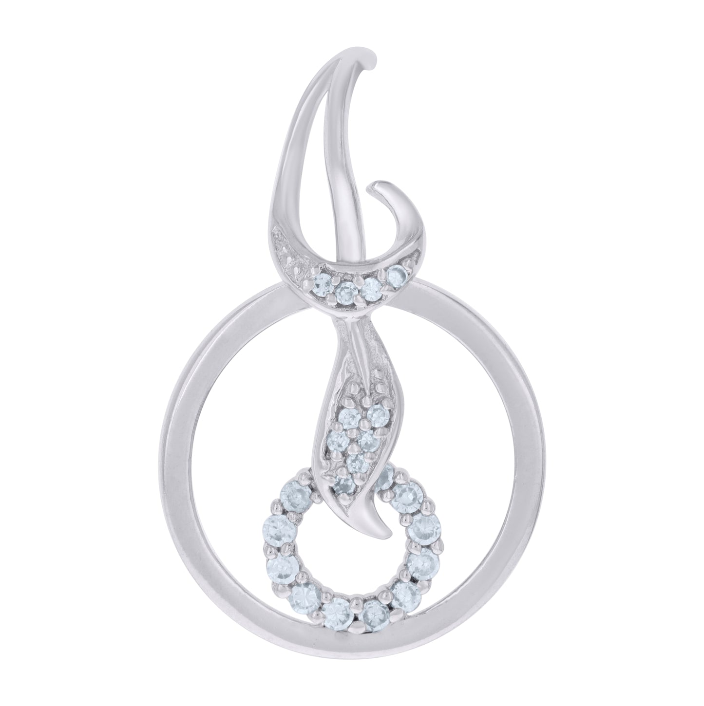Sterling Silver Women Cubic-Zirconia Fashion Charm Pendant