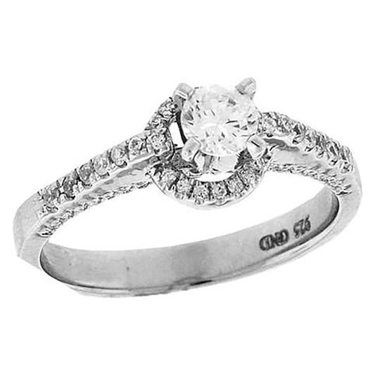 Sterling Silver Women's Cubic Zirconia Fashion Bridal Anniversary Engagement Wedding Ring