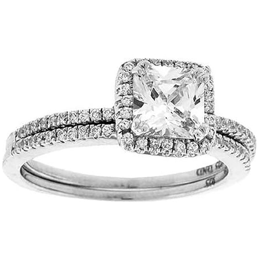 Sterling Silver Women's Princess Cut Cubic Zirconia Square Head Bridal Anniversary Engagement Wedding Ring