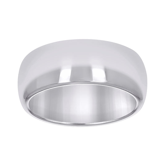 Tungsten Plain Dome Mens Comfort-fit 8mm Sizes 7 - 14 Bridal Anniversary Engagement Wedding Band