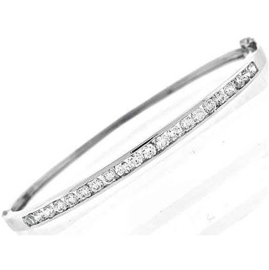 Sterling Silver Women Cubic Zirconia Bangle