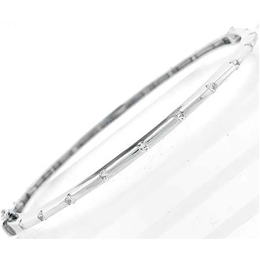 Sterling Silver Women Cubic Zirconia Bangle