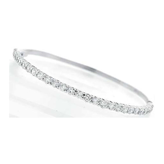 Sterling Silver Women Cubic Zirconia Bangle