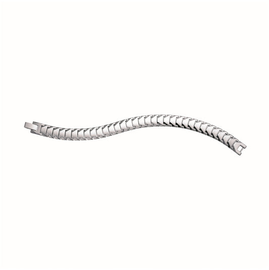 Tungsten Mens Polished Link Bracelet 13mm Size 8.5 Inches