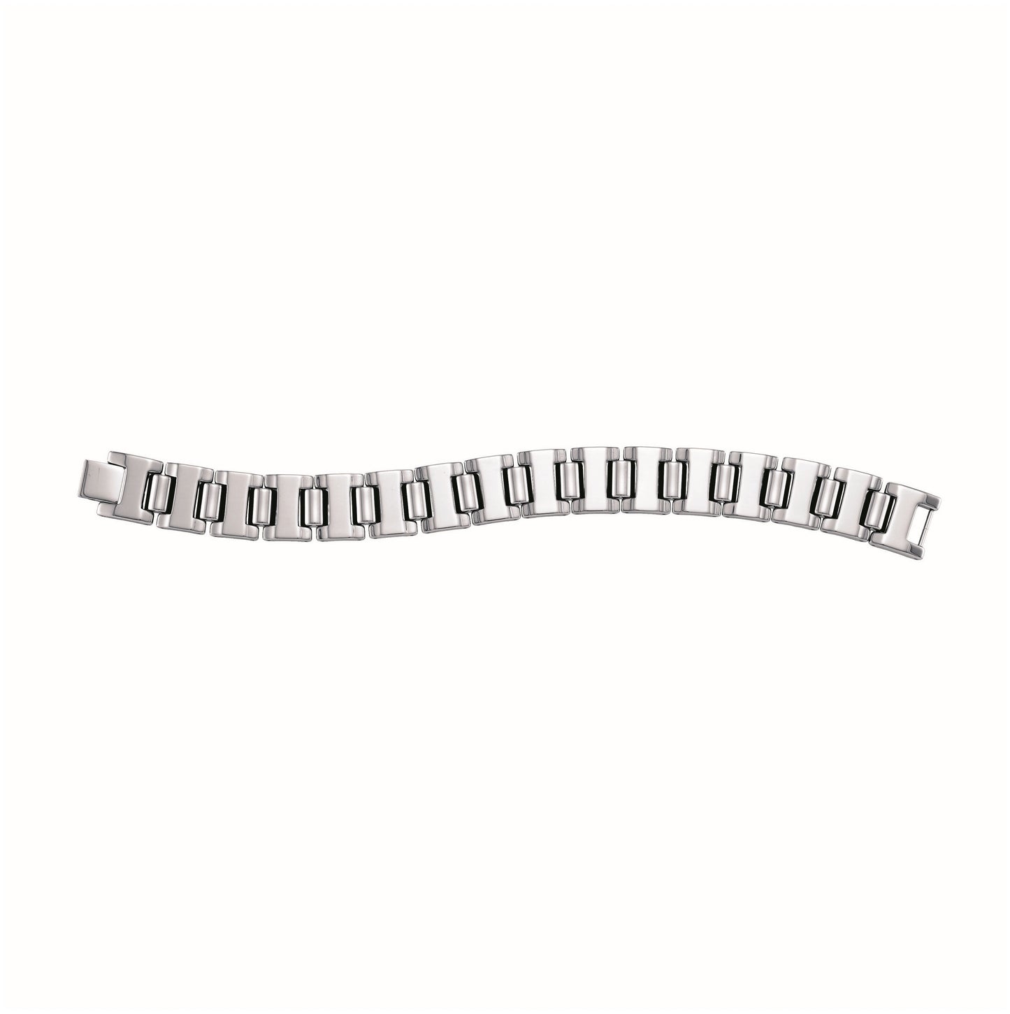 Tungsten Mens Polished And Brushed Link Bracelet 16mm Size 8.5 Inches