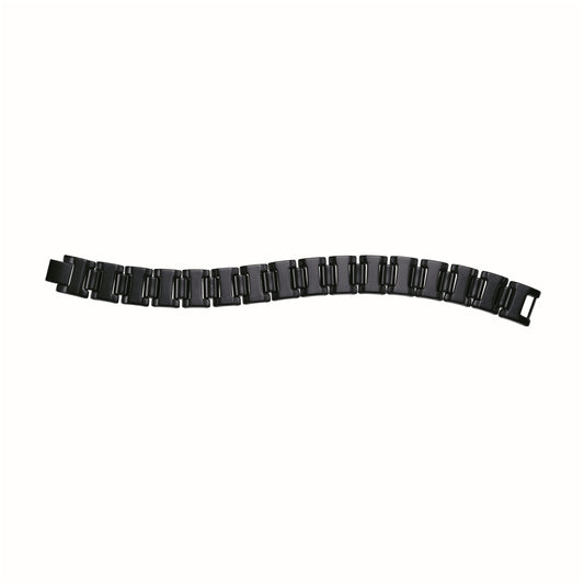 Tungsten Black Mens Polished Link Bracelet 16mm Size 8.5 Inches