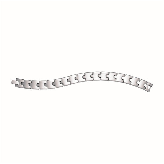 Tungsten Mens Polished Link Bracelet 13mm Size 8.5 Inches