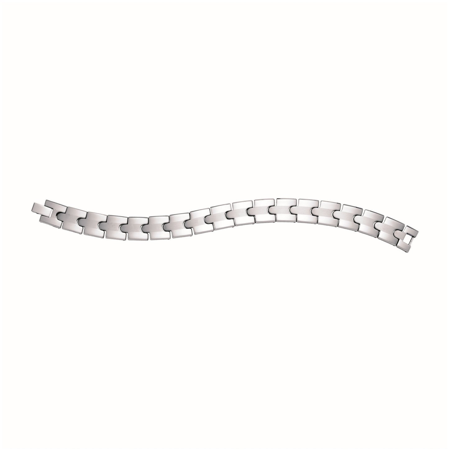 Tungsten Mens Polished Link Bracelet 13mm Size 8.5 Inches