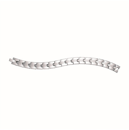 Tungsten Mens Polished Link Bracelet 13mm Size 8.5 Inches