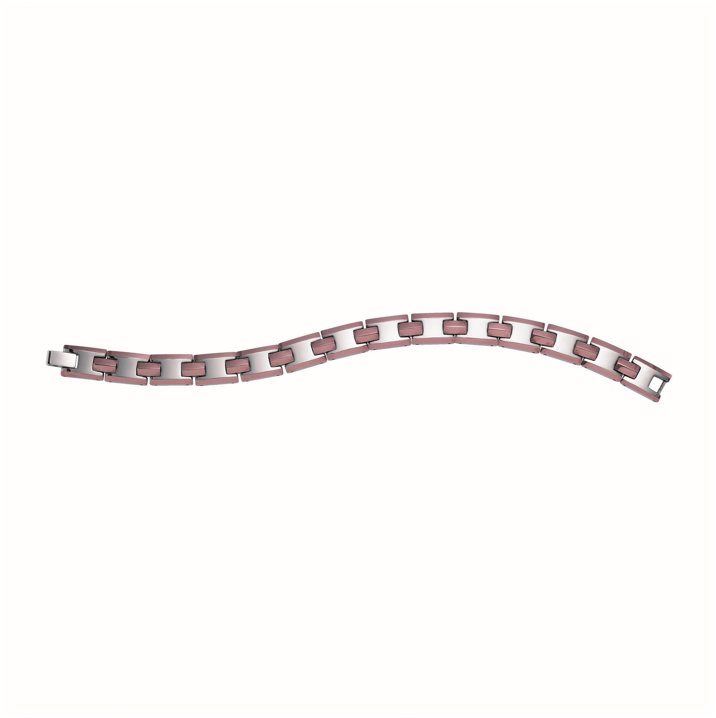 Tungsten Rose Tone Mens Polished Fancy Bracelet 13mm Size 8.5 Inches