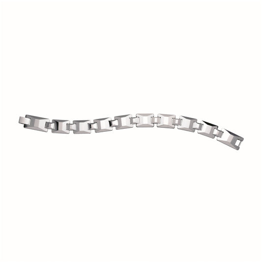 Tungsten Mens Polished Link Bracelet 16mm Size 8.5 Inches