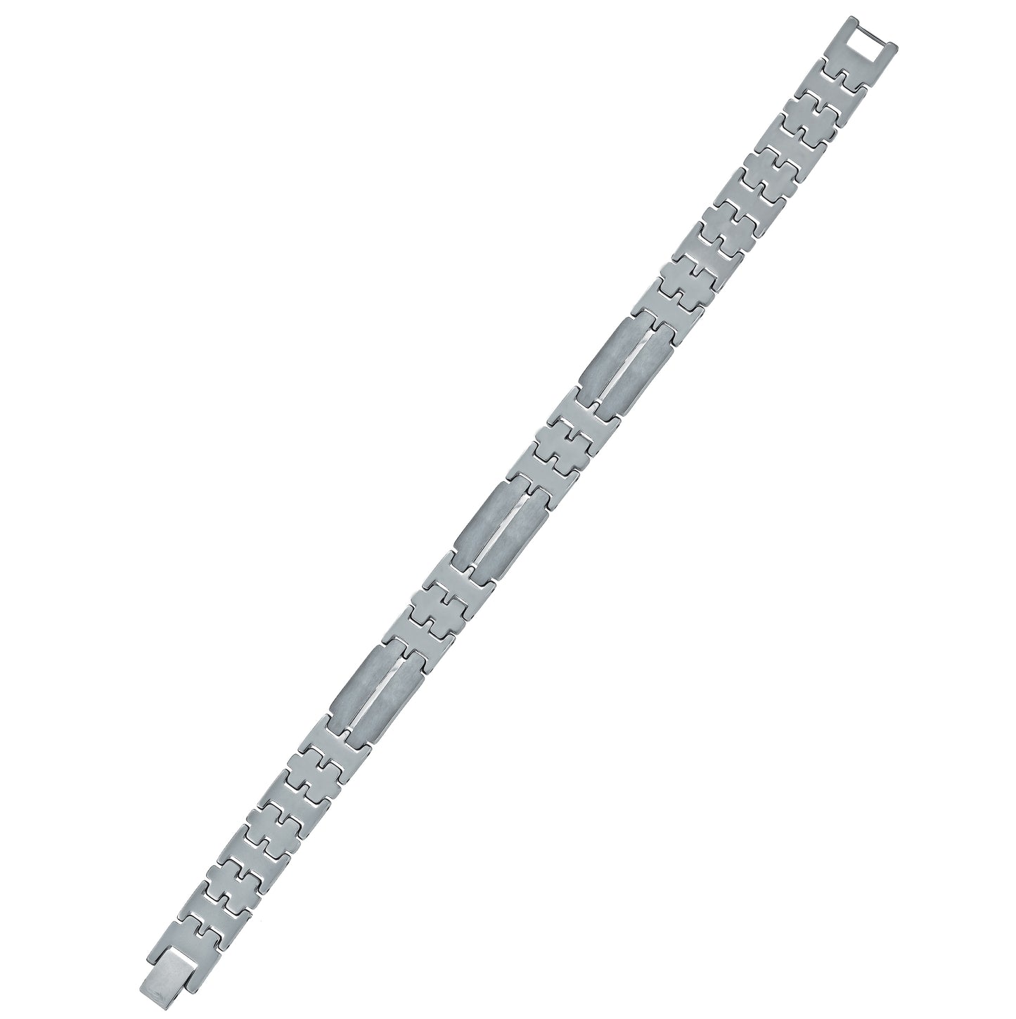 Tungsten Mens Polished And Brushed Fashion Bracelet 16mm Size 8.5 Inches