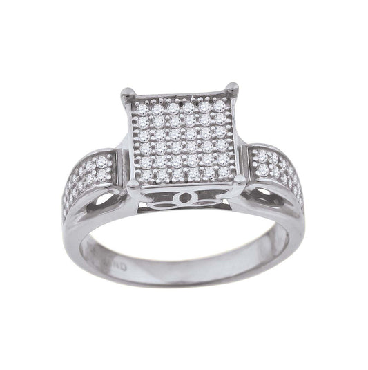 Sterling Silver Womens Cubic Zirconia Sizes 6 To 9 Square Head Bridal Wedding Anniversary Engagement Ring Band