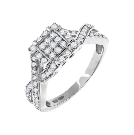 Sterling Silver Womens Cubic Zirconia Sizes 6 To 9 Square Head Infinity Fashion Bridal Anniversary Wedding Engagement Band Ring Band