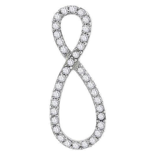 Sterling Silver Womens Cubic-Zirconia Infinity Slide Pendant