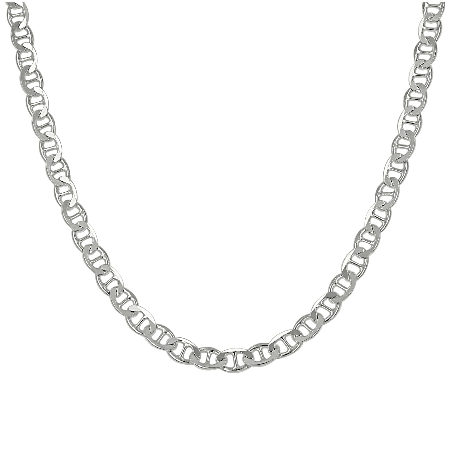 Sterling Silver Solid Classic Mariner Chain Silver