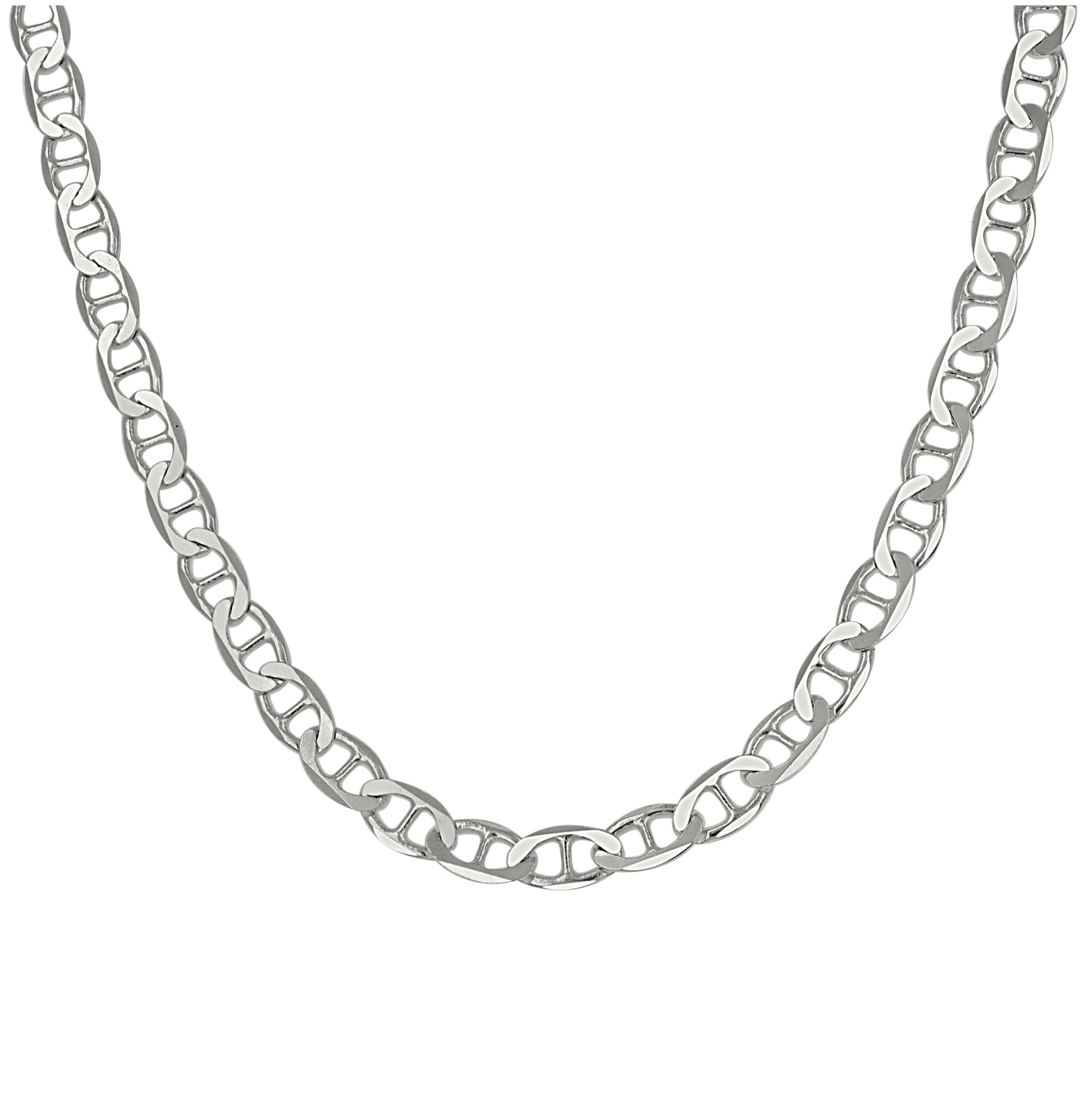 Sterling Silver Solid Classic Mariner Chain Silver