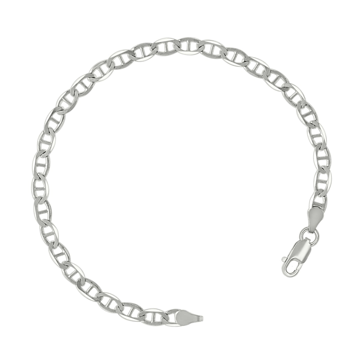 Sterling Silver Solid Classic Mariner Bracelet Silver
