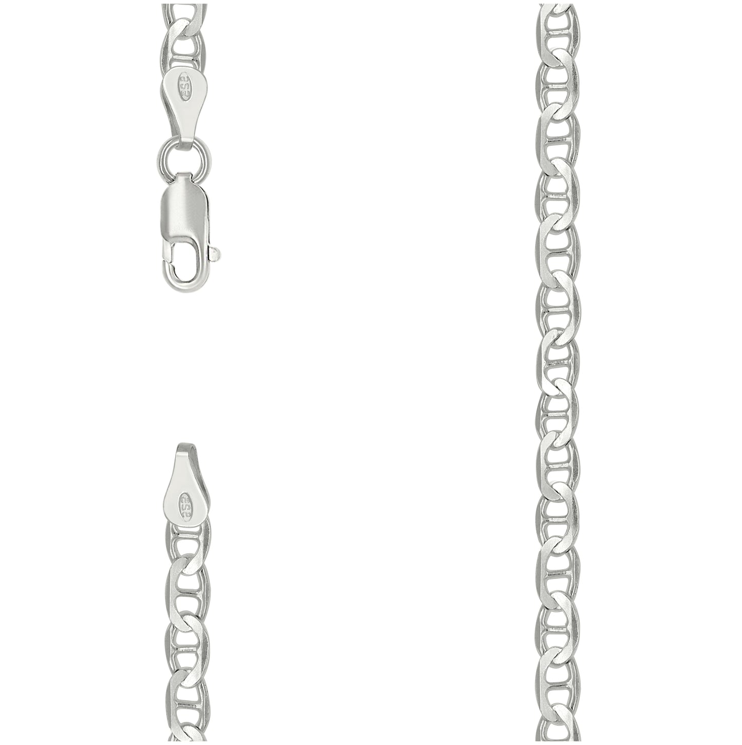 Sterling Silver Solid Classic Mariner Bracelet