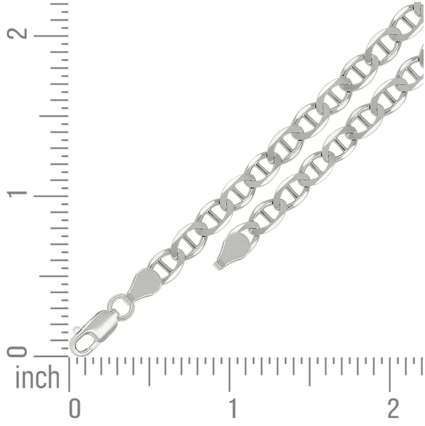 Sterling Silver Solid Classic Mariner Bracelet