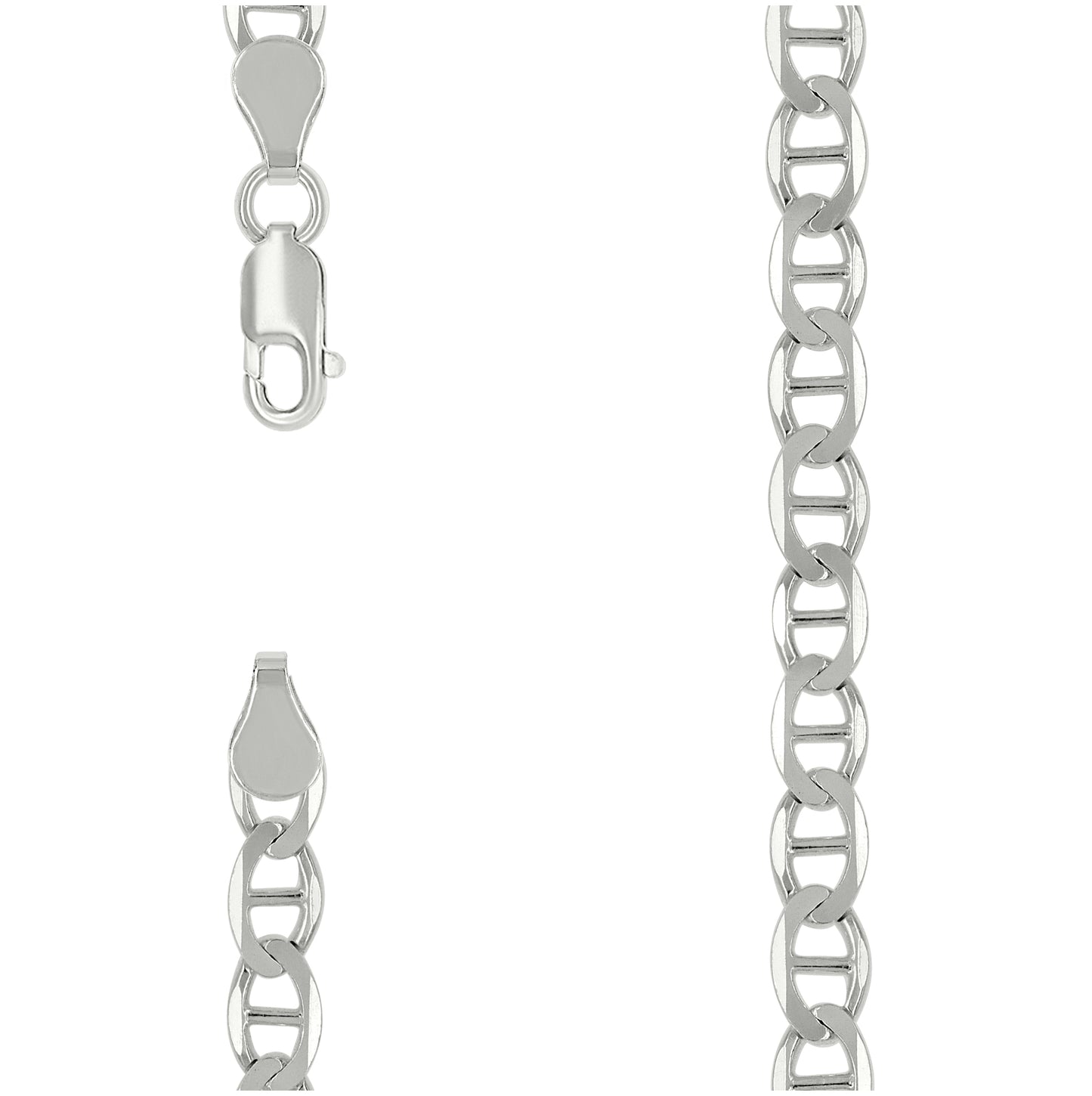 Sterling Silver Solid Classic Mariner Chain Silver