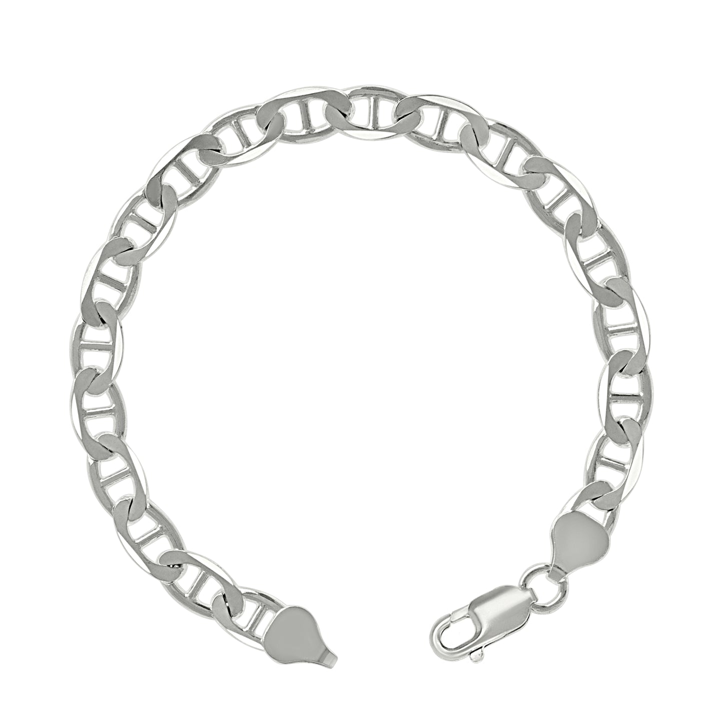 Sterling Silver Solid Classic Mariner Chain Silver