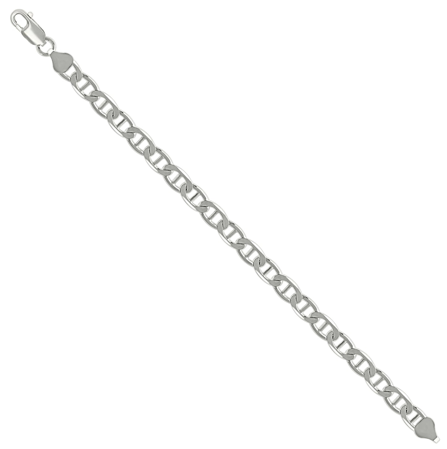 Sterling Silver Solid Classic Mariner Bracelet Silver