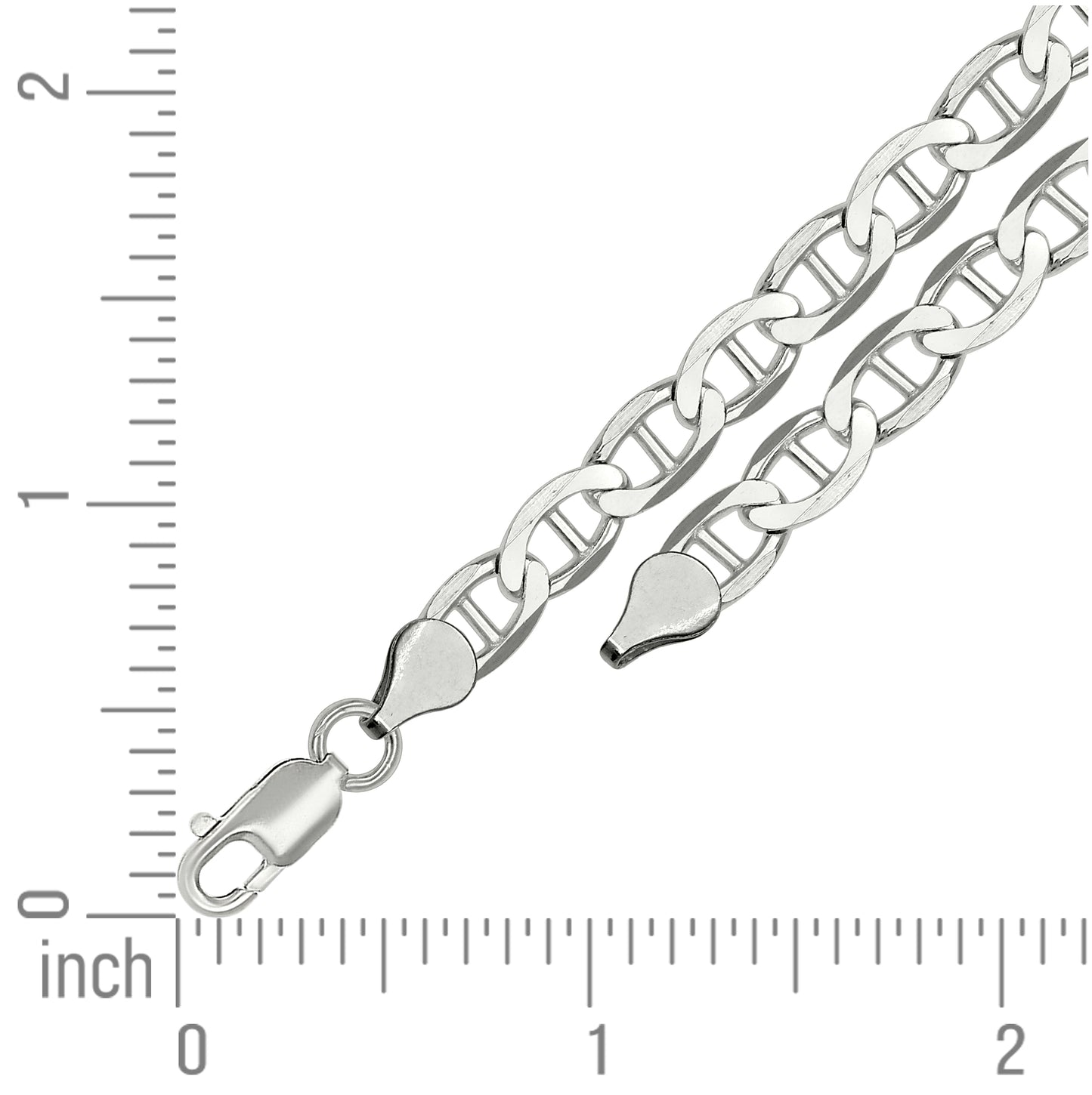 Sterling Silver Solid Classic Mariner Bracelet Silver