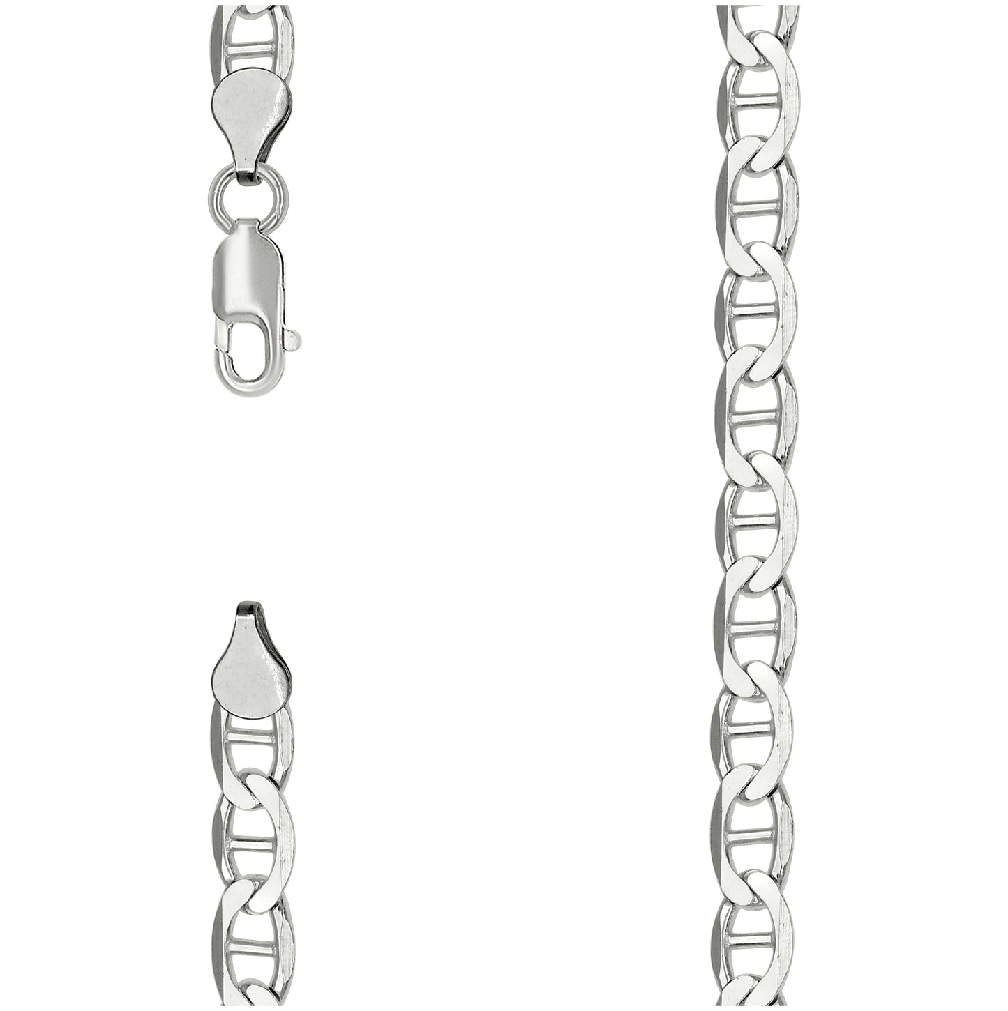 Sterling Silver Solid Classic Mariner Chain Silver