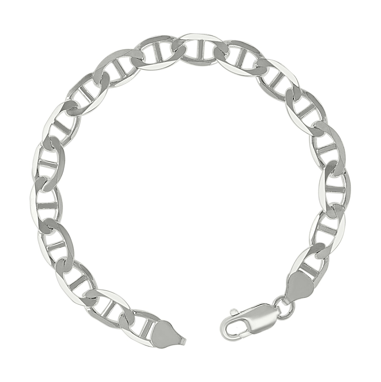 Sterling Silver Solid Classic Mariner Bracelet