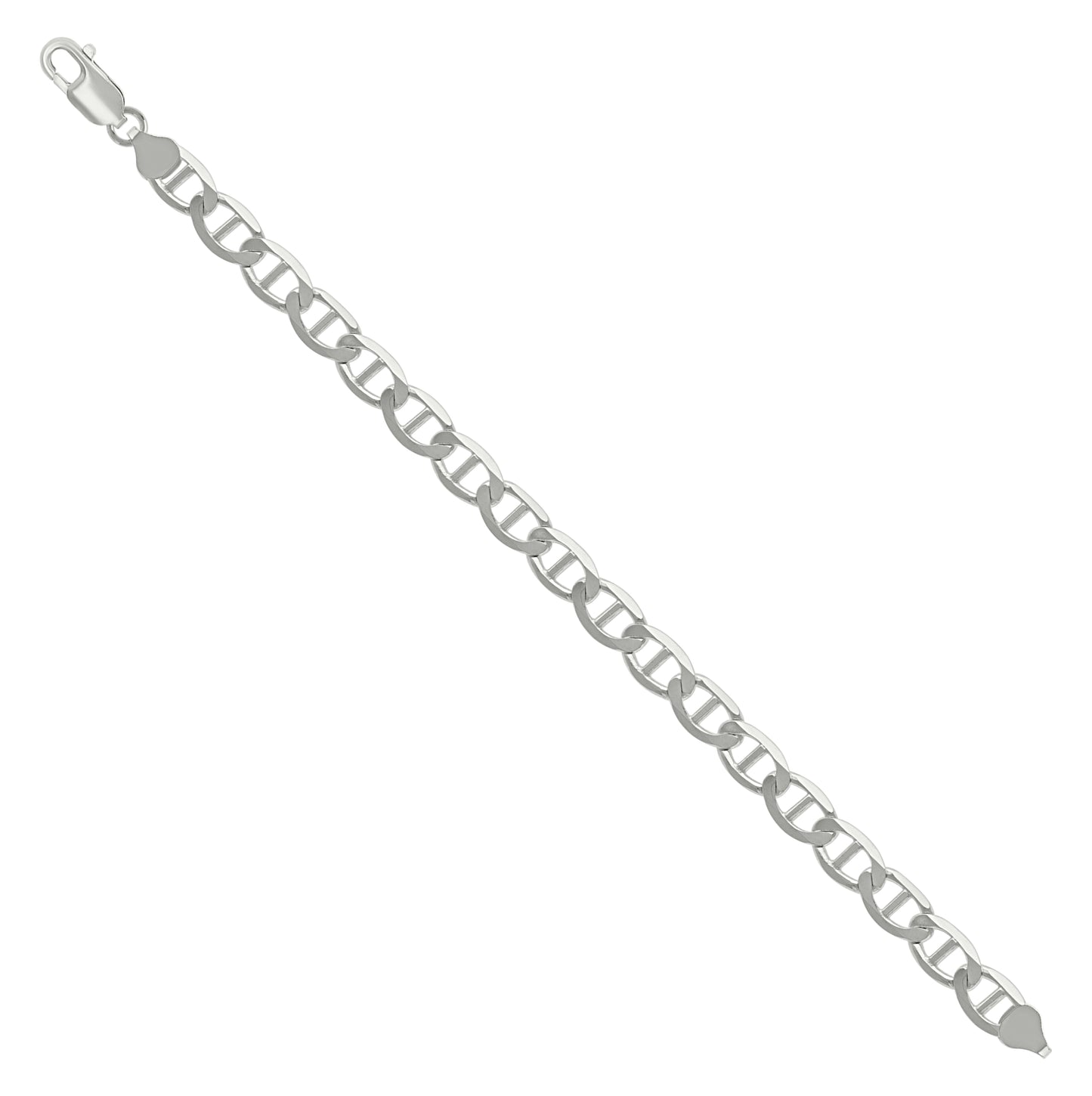 Sterling Silver Solid Classic Mariner Bracelet Silver