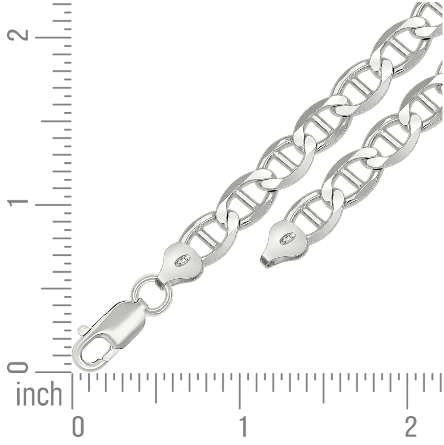Sterling Silver Solid Classic Mariner Bracelet