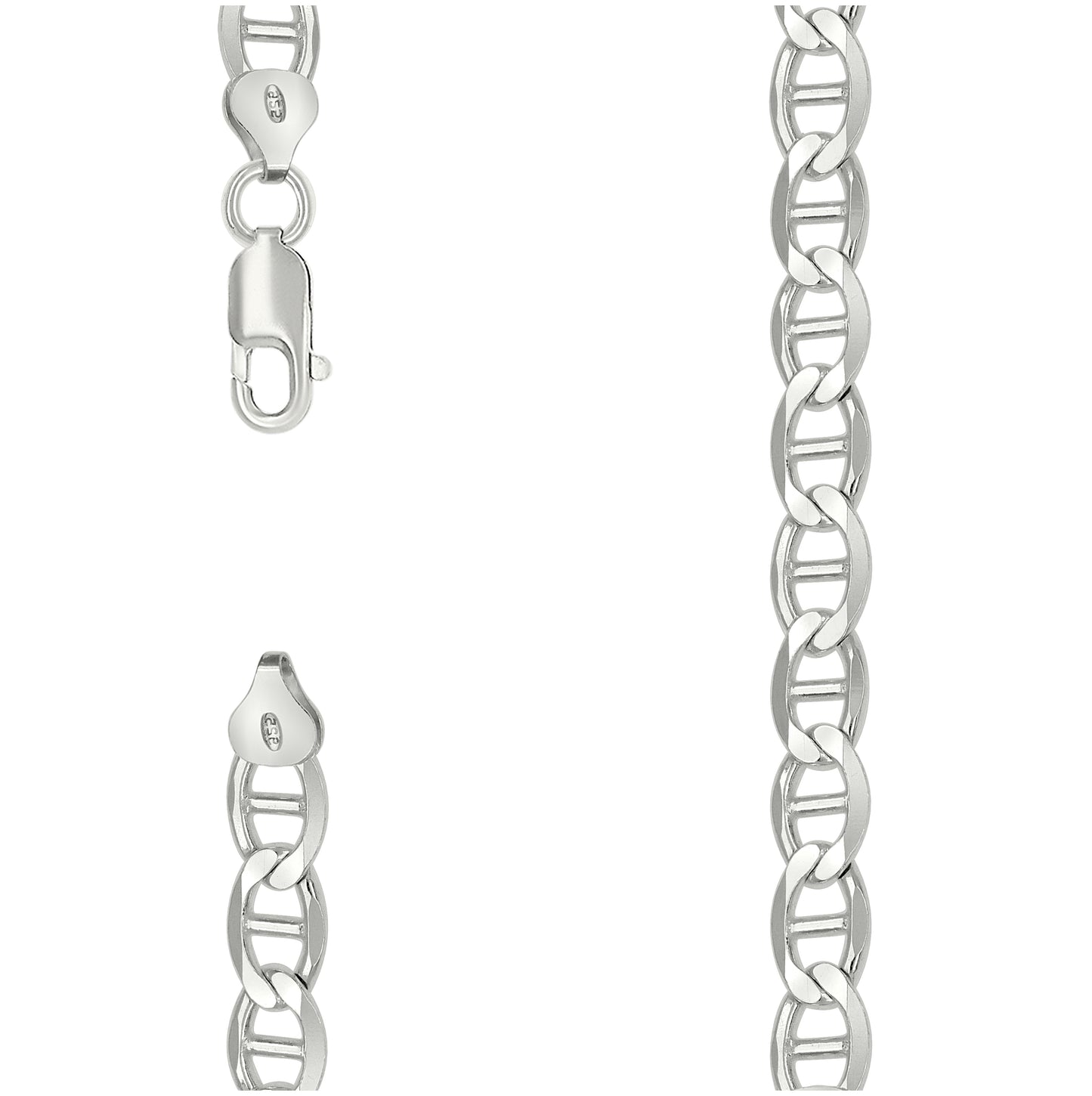 Sterling Silver Solid Classic Mariner Bracelet