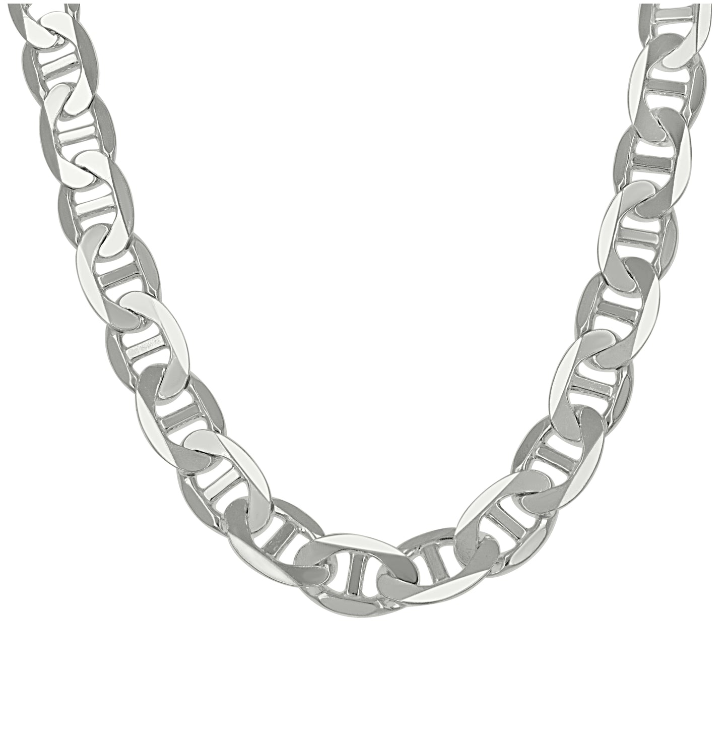 Sterling Silver Solid Classic Mariner Bracelet Silver