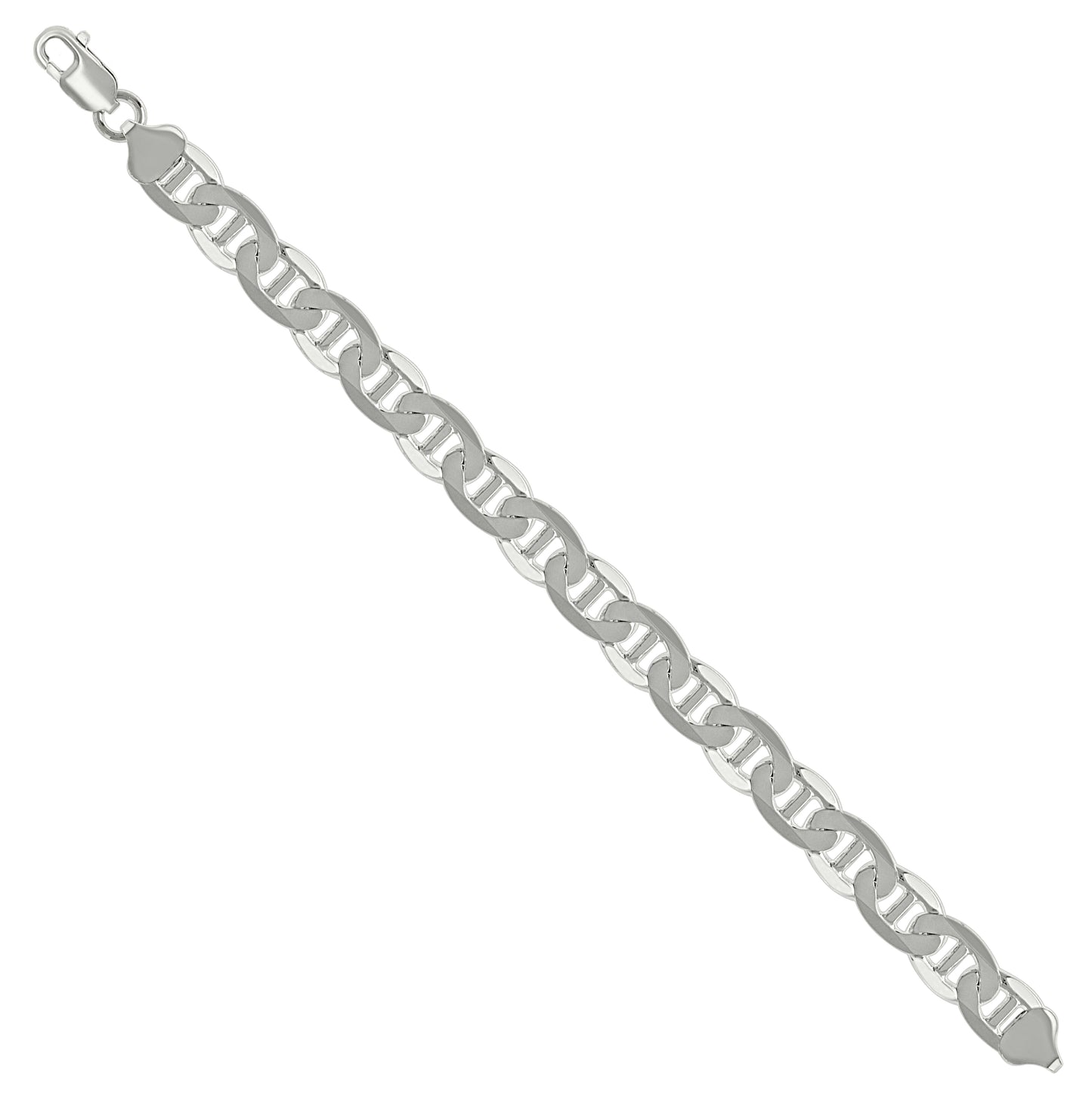 Sterling Silver Solid Classic Mariner Bracelet Silver