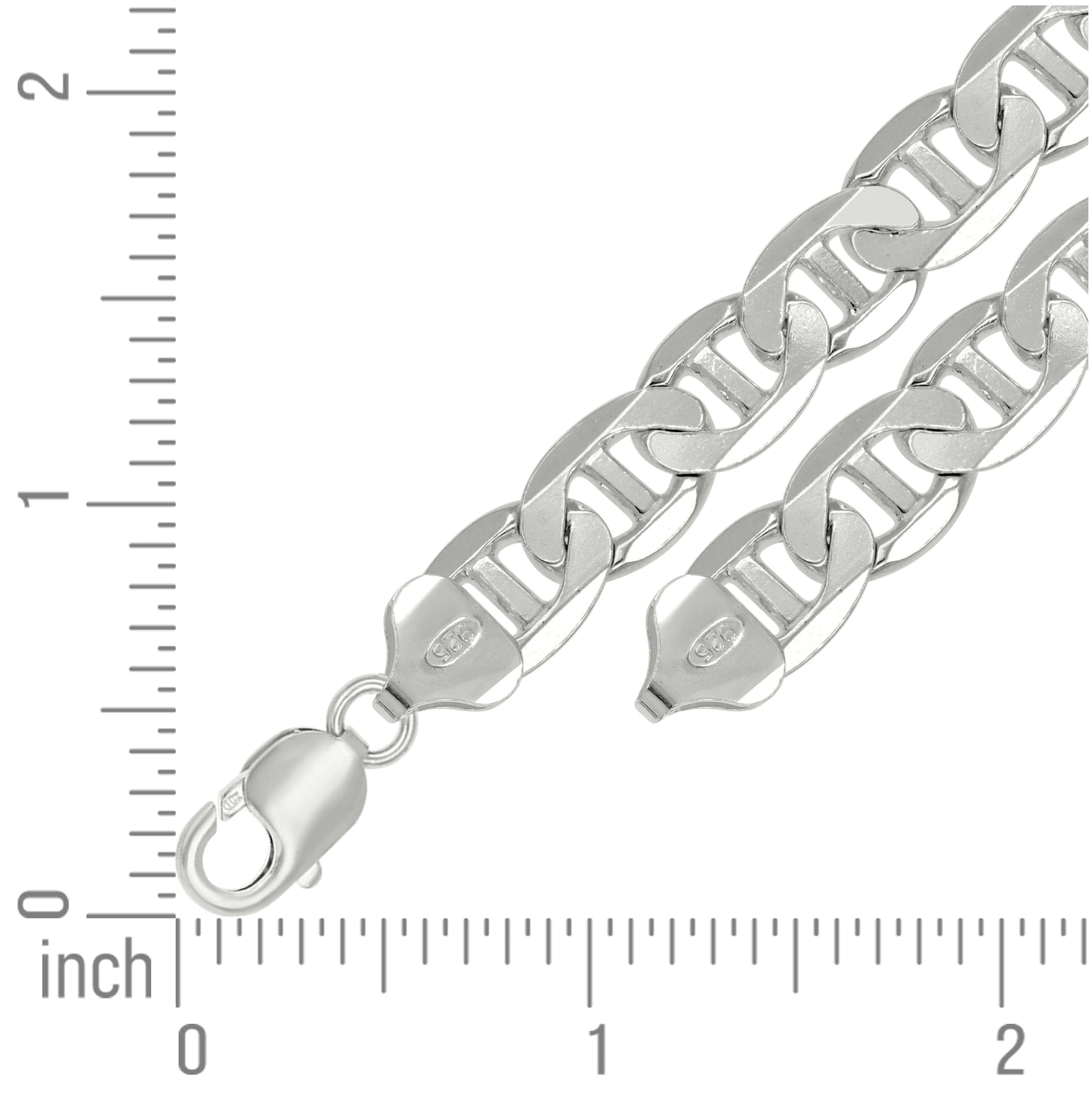Sterling Silver Solid Classic Mariner Chain Silver