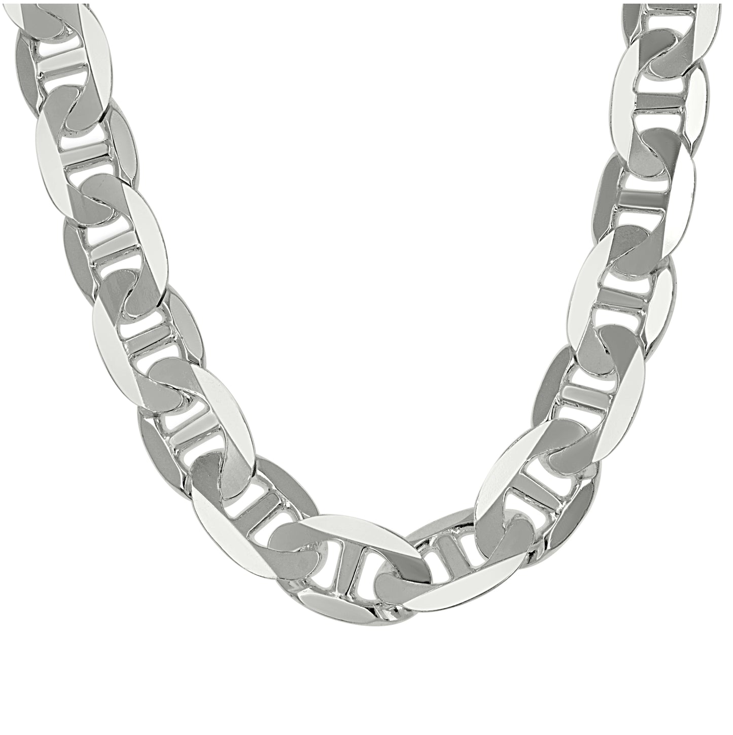 Sterling Silver Solid Classic Mariner Bracelet Silver