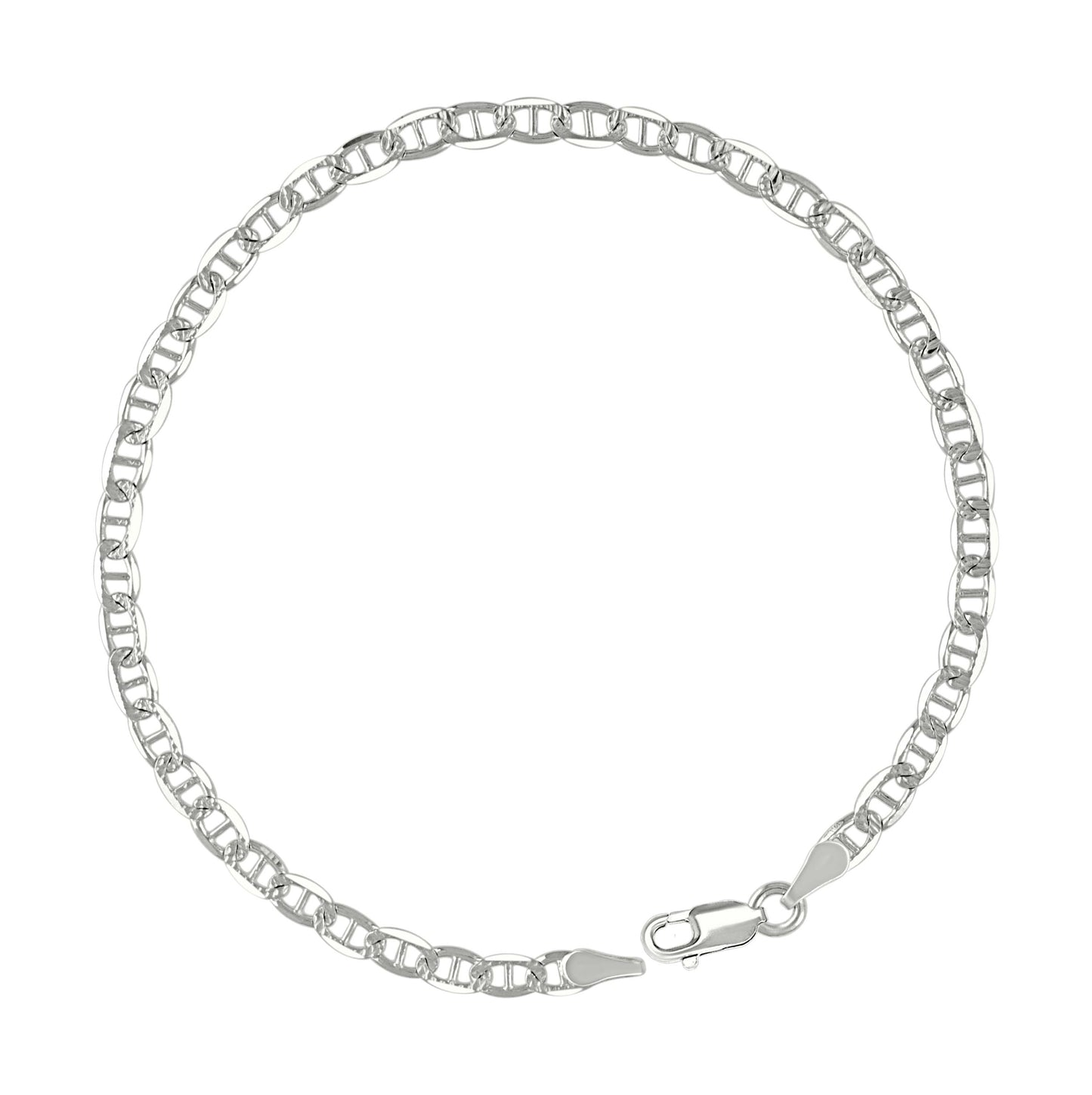 Sterling Silver Solid Classic Mariner Bracelet Silver