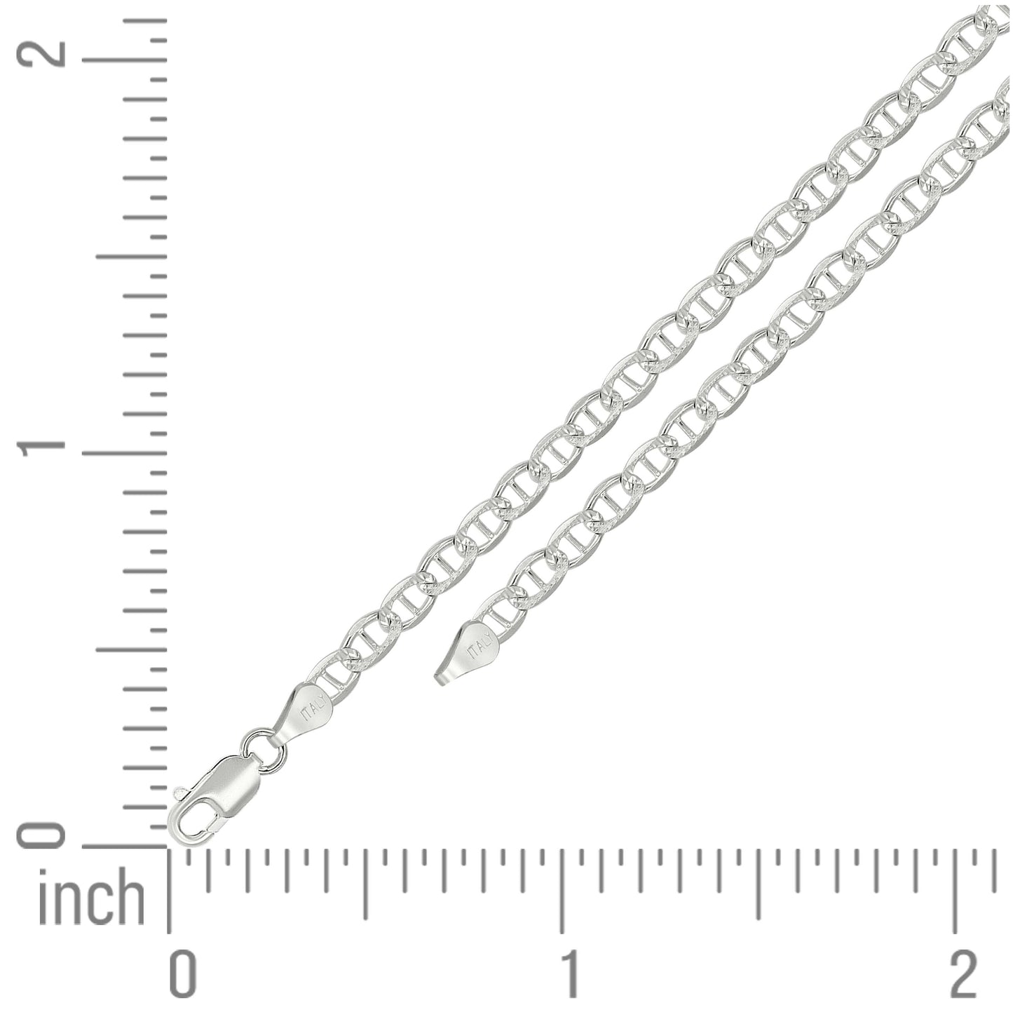 Sterling Silver Solid Classic Mariner Chain Silver