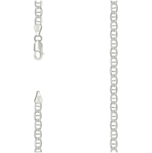 Sterling Silver Solid Classic Mariner Chain Silver