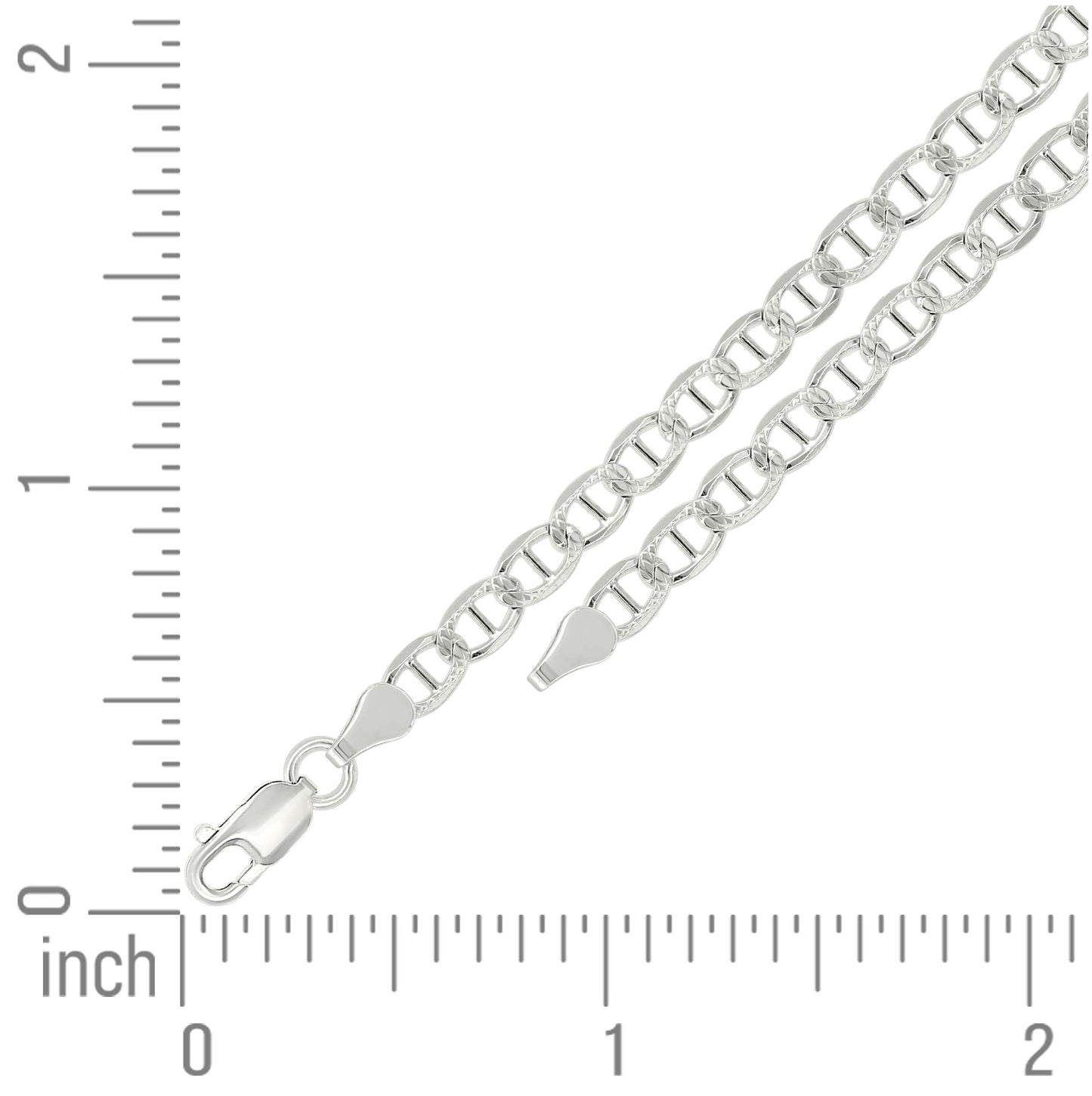 Sterling Silver Solid Classic Mariner Chain Silver