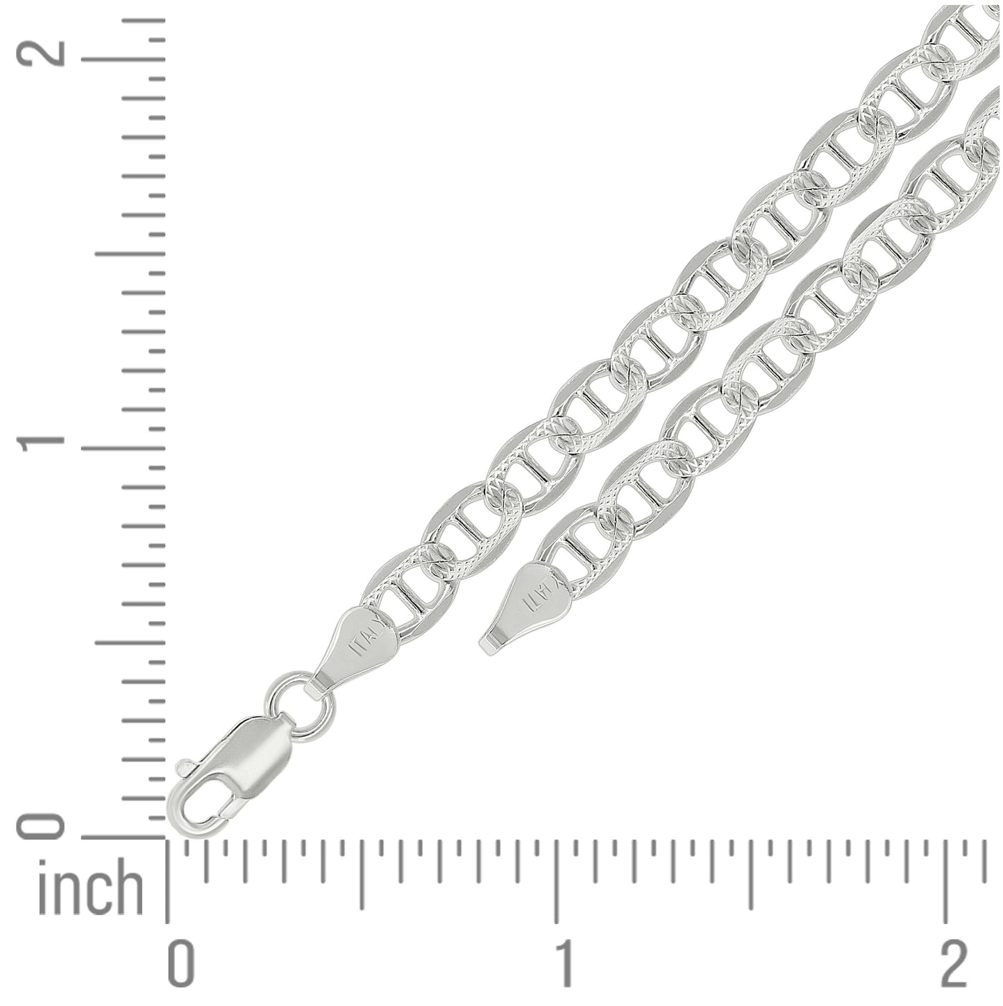 Sterling Silver Solid Classic Mariner Chain Silver