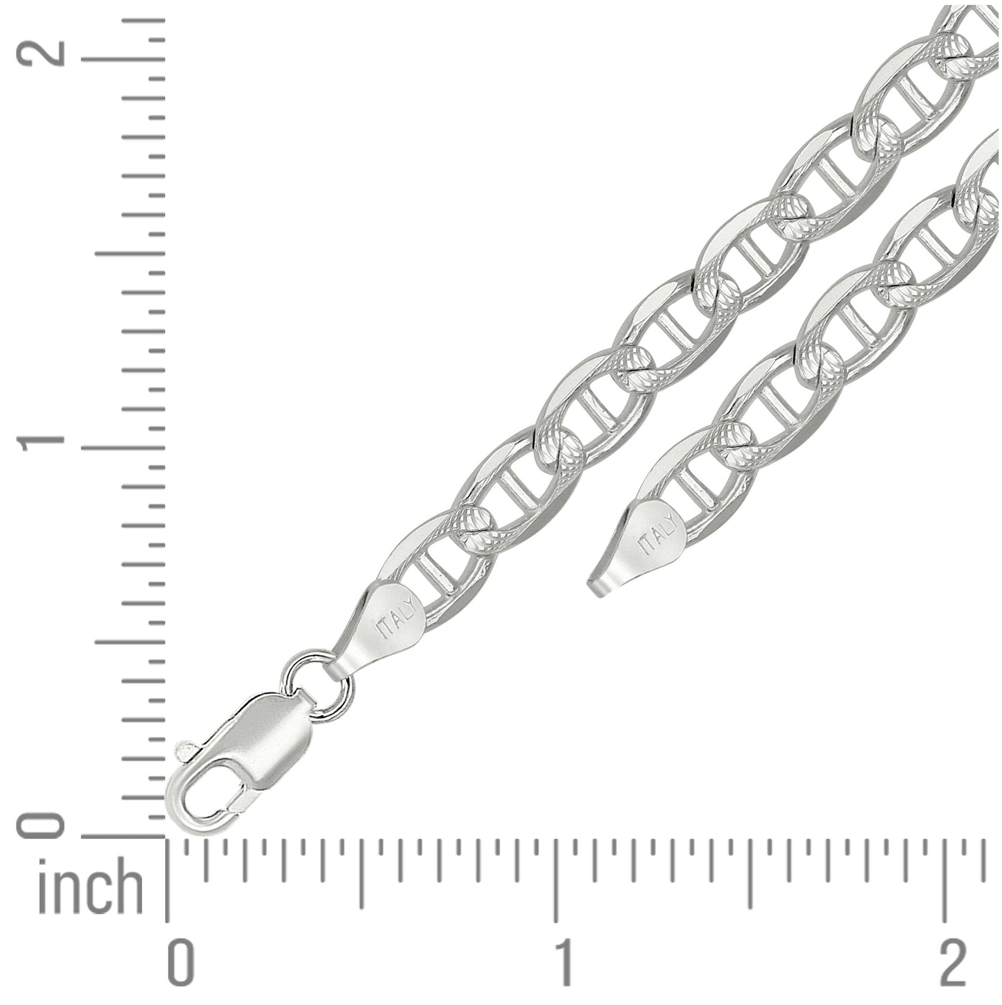 Sterling Silver Solid Classic Mariner Chain Silver