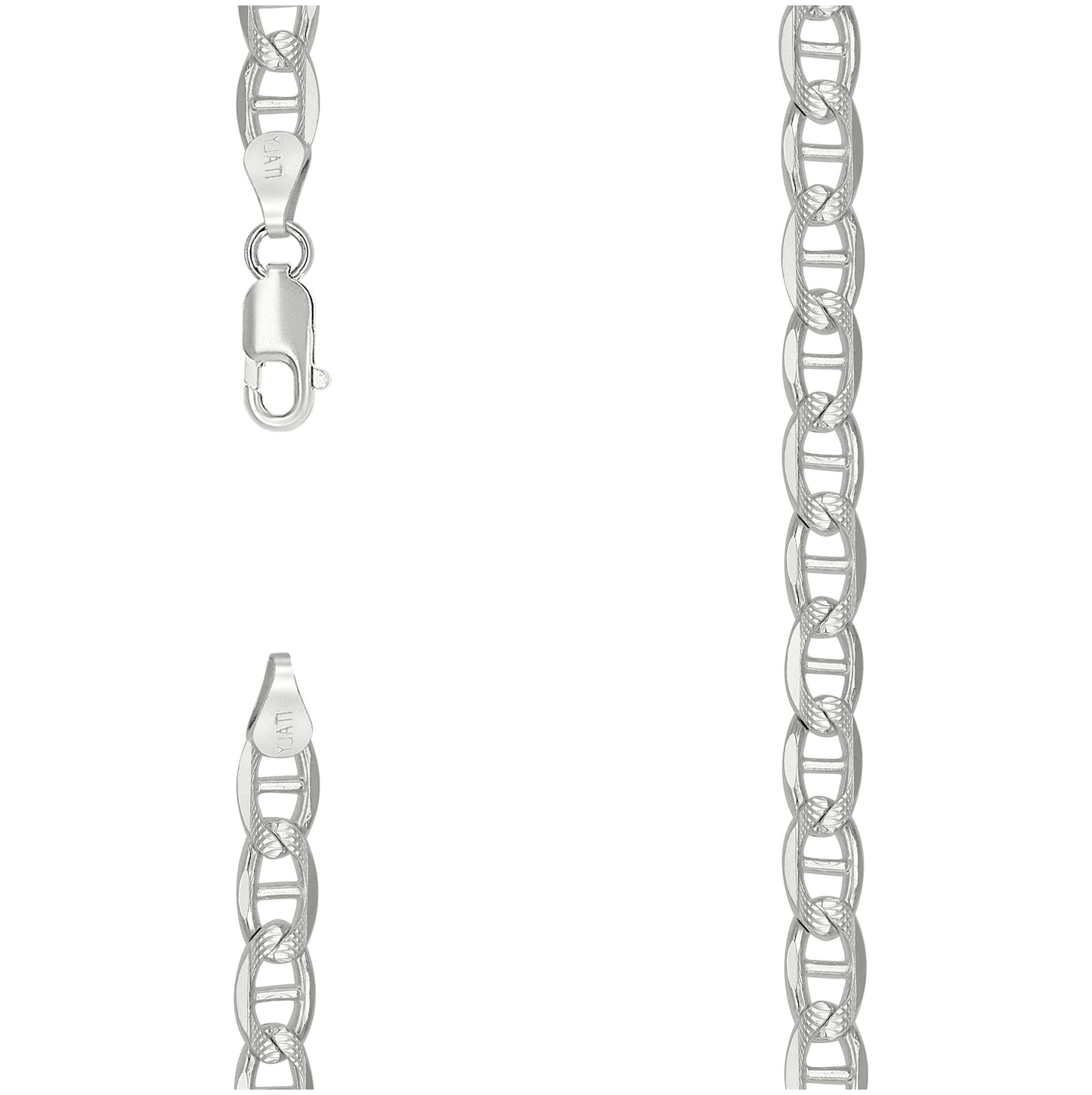 Sterling Silver Solid Classic Mariner Chain Silver