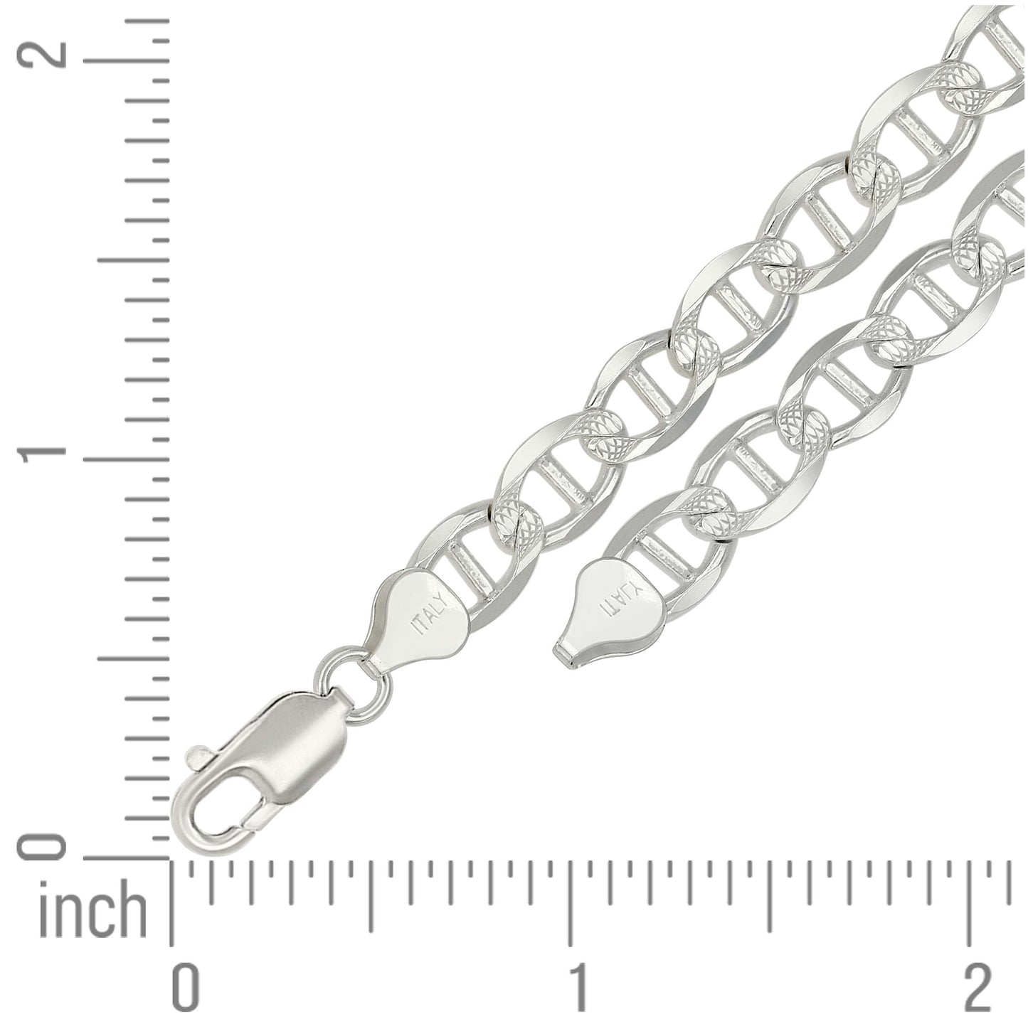 Sterling Silver Solid Classic Mariner Chain Silver