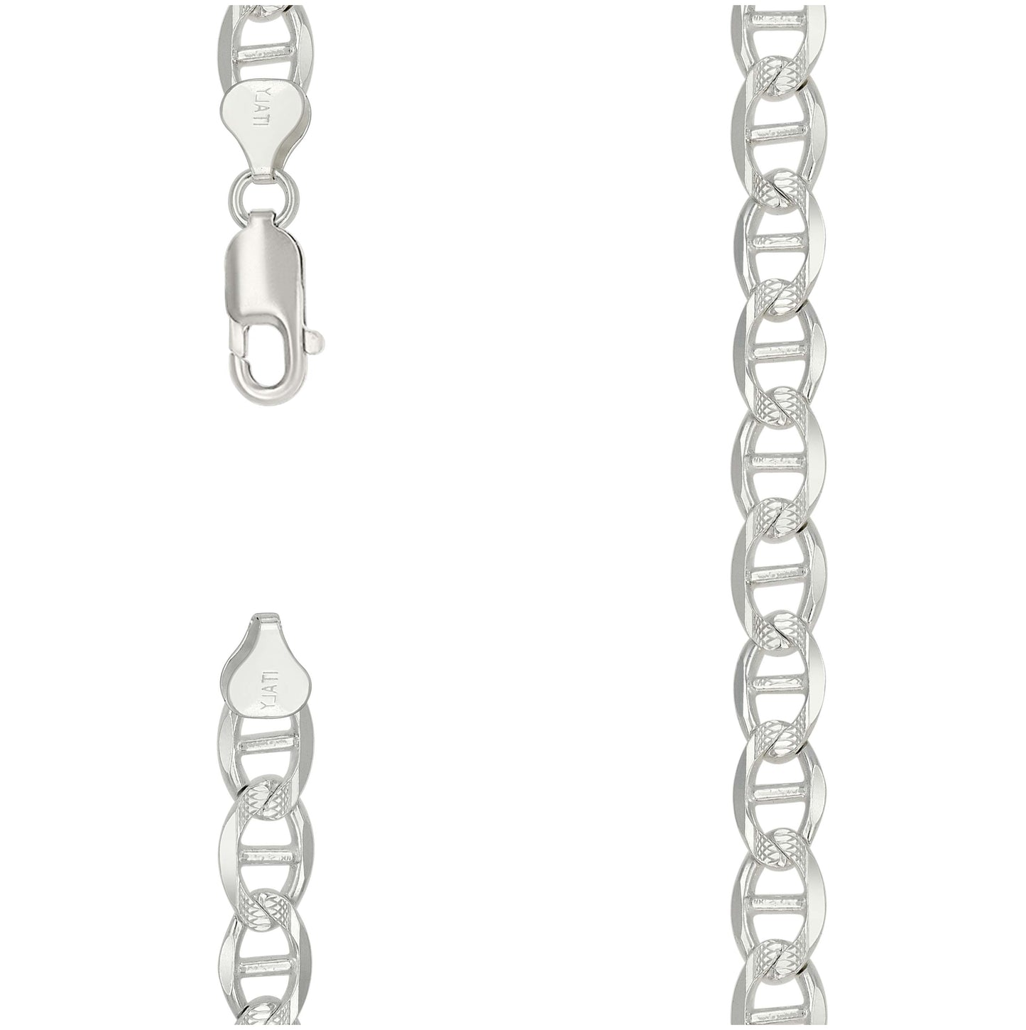 Sterling Silver Solid Classic Mariner Chain Silver