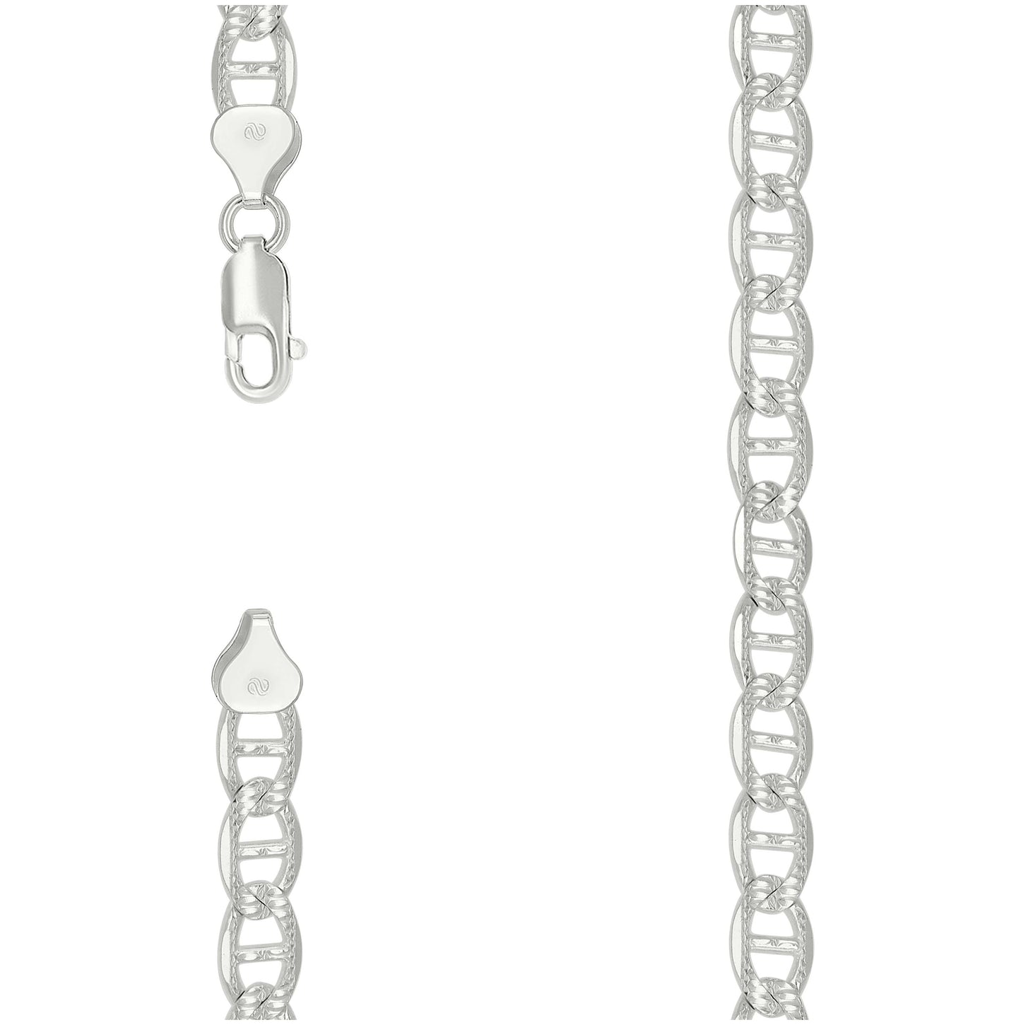 Sterling Silver Solid Classic Mariner Chain Silver