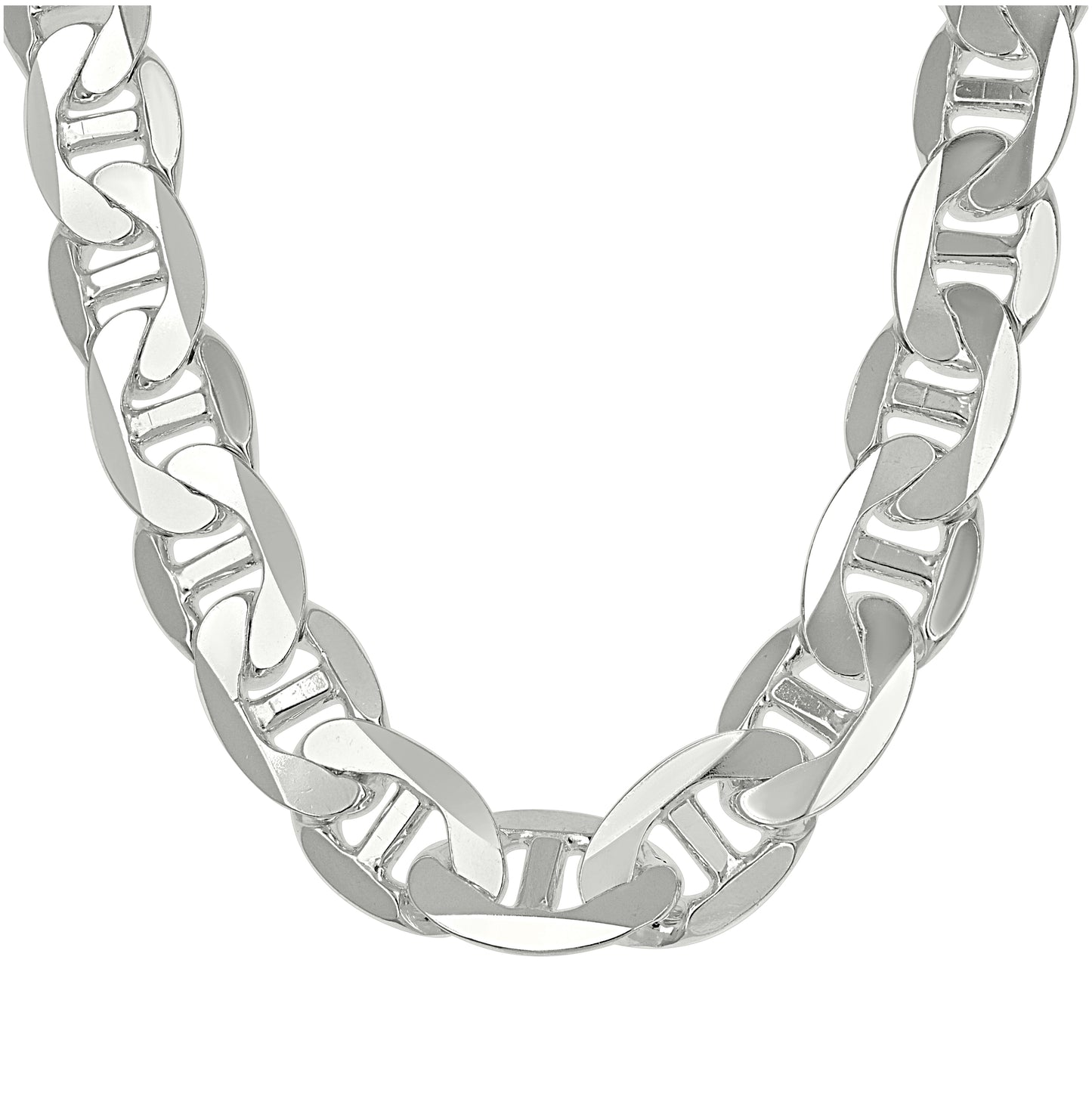 Sterling Silver Solid Classic Mariner Chain Silver